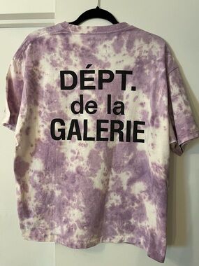 Gallery Men's Tie-Dye Purple and White Short Sleeve Tee